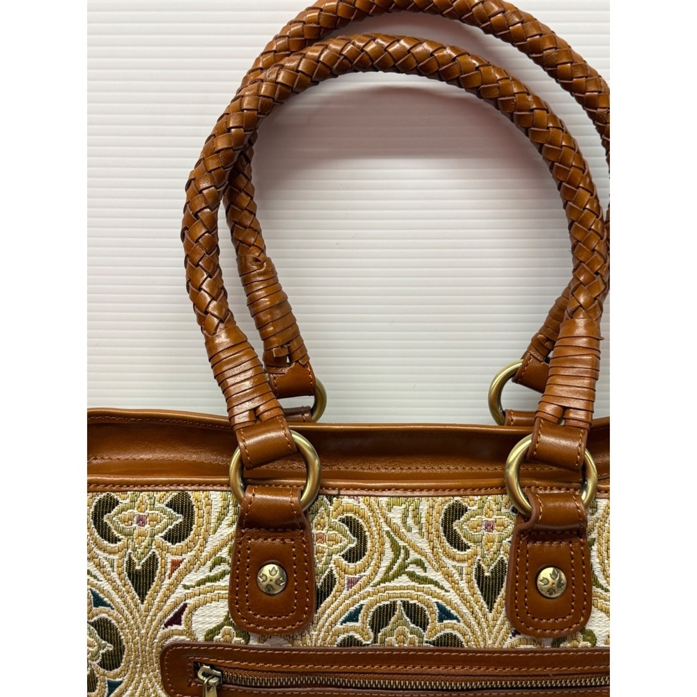 Patricia Nash LESINA Discovery Tapestry & Leather Tan Tote NEW $399 309 OF 400 - Picture 15 of 16